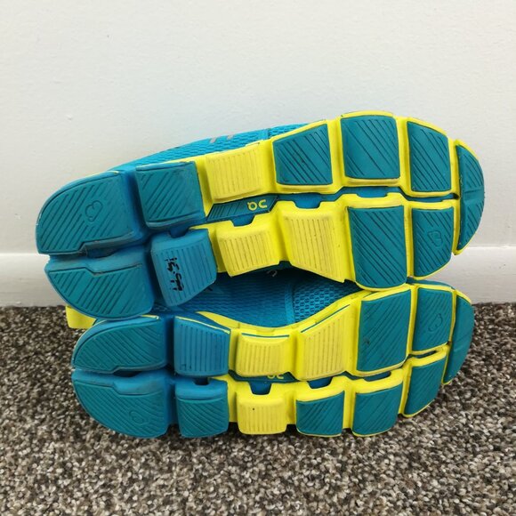 On Cloud Cloudflyer Blue/Yellow Maui/Lemon Running Shoes Womens Size 7.5 - Picture 8 of 10